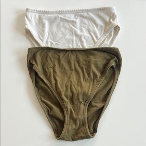 ARQ Women's Panties Two-Pack - White and Olive